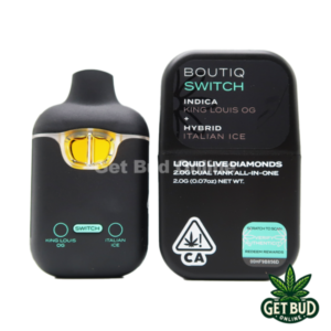 Boutiq Switch 2g disposable- King Louis OG + Italian Ice (Indica/Hybrid) Liquid Live Diamond