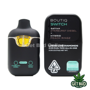 Boutiq Switch 2g Disposable – Starburst Diesel + Peach Ringz (Sativa/Hybrid) Liquid Live Diamond